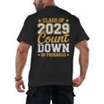 Class Of 2029 Count Down Fun First Day 8th Grade Graduation Men's Back Print T-Shirt