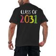 Class Of 2031 Kindergarten Graduation Back To School T-Shirt Men's Back Print T-Shirt