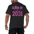 Class Of 2031 Pink Girls Shirt Graduation Men's Back Print T-Shirt