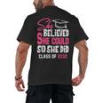 Class Of 2032 She Believed She Could Kids Graduation T-Shirt Men's Back Print T-Shirt