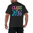 Class Of 2036 First Day Kindergarten Grow With Me Graduation Men's Back Print T-Shirt