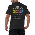 Class Of 2037 Grow With Me Checklist Graduation Men's Back Print T-Shirt
