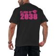 Class Of 2038 Pink Girls Growing Up School Memory Graduation Men's Back Print T-Shirt