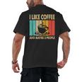 I Like Coffee And Maybe 3 People Introvert Anti-Social Men's Back Print T-Shirt I Like Coffee And Maybe 3 People Introvert Anti-Social Men's Back Print T-Shirt