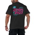 Coquette Pink Bow Senior 2027 Class Of Graduation Men's Back Print T-Shirt