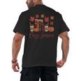 Cozy Season Autumn Leaves Books Pumpkins Fall Halloween Men's Back Print T-Shirt Cozy Season Autumn Leaves Books Pumpkins Fall Halloween Men's Back Print T-Shirt