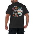 Cute Ghost Book Halloween Spooky Boo School Art Teacher Men's Back Print T-Shirt Cute Ghost Book Halloween Spooky Boo School Art Teacher Men's Back Print T-Shirt
