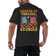Cute Librarian Library Book Lover Keeper Of Endless Stories Men's Back Print T-Shirt