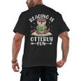 Cute Otter Reading Book Lover Sea Otters Animal Lover Men's Back Print T-Shirt
