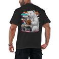 Cute Polar Bear Is Reading a Book Reading Polar Bear Men's Back Print T-Shirt