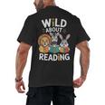 Cute Wildlife Zoo Animals For Book Reader Bookworms Men's Back Print T-Shirt