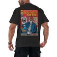 Dead Roast Coffee Comic Book Cover Style Skeleton Barista Men's Back Print T-Shirt
