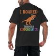 Dinosaur Graduation I Roared Through Kindergarten T-Shirt Men's Back Print T-Shirt