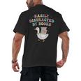 Easily Distracted By Books Silly-Goose Bookish Library Read Men's Back Print T-Shirt
