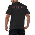 Esquire Est 2025 Women Attorney Lawyer Law School Graduation Men's Back Print T-Shirt