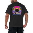 Ew Cat Misanthrope Introvert Synthwave 80s Men's Back Print T-Shirt Ew Cat Misanthrope Introvert Synthwave 80s Men's Back Print T-Shirt