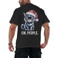 Ew People Cat Christmas Introvert Holiday Humor Men's Back Print T-Shirt Ew People Cat Christmas Introvert Holiday Humor Men's Back Print T-Shirt
