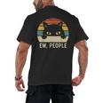 Ew People Retro Cat Vintage Anti-Social Introvert Men's Back Print T-Shirt