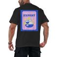 Fun Cute Introvert Cat Character With Wine Men's Back Print T-Shirt
