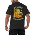Go Away I'm Introverting Cat Coffee Headphones Men's Back Print T-Shirt Go Away I'm Introverting Cat Coffee Headphones Men's Back Print T-Shirt