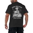 Good Girls Read Bad Books Skeleton Reading Book Halloween Men's Back Print T-Shirt Good Girls Read Bad Books Skeleton Reading Book Halloween Men's Back Print T-Shirt