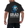 Grad Class Of 2025 Boys Shark Graduation Graduated Men's Back Print T-Shirt