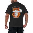 Graduation Fox School Bachelor Master Doctor Study Men's Back Print T-Shirt