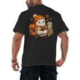 Halloween Ghost Reading Book Lovers Coffee Girl Women Men's Back Print T-Shirt