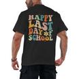 Happy Last Day Of School Groovy Teacher Student Graduation Men's Back Print T-Shirt