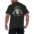 Happy Last Day Of School Teacher Student Graduation Unicorn Men's Back Print T-Shirt