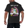 Happy Last Days Of School Graduation Class 2022 Unicorn Girl Men's Back Print T-Shirt