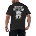 Hustle Graduate Now Slay MBA PhD Graduation Party Men's Back Print T-Shirt