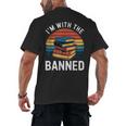I'm With The Banned Stack Of Books Vintage Sunset Retro Men's Back Print T-Shirt