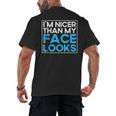 I'm Nicer Than My Face Looks Shy People Introverts Men's Back Print T-Shirt