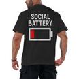 Introvert Low Social Battery Level Anti Social People Men's Back Print T-Shirt