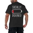 Introvert Socially Drained Battery Men's Back Print T-Shirt Introvert Socially Drained Battery Men's Back Print T-Shirt