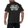 I Just Like Animals Better I Introvert Men's Back Print T-Shirt