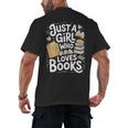 Just a Girl Who Loves Books Bookish Readers Book Lover Girls Men's Back Print T-Shirt