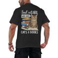 Just a Girl Who Loves Cats And Books Men's Back Print T-Shirt