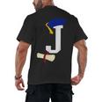 Kids Initial J Letter For Boys Preschool Graduation Kindergarten Men's Back Print T-Shirt
