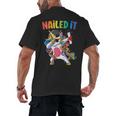 Kids Kindergarten Graduation Shirt Unicorn Graduate Nailed It Men's Back Print T-Shirt