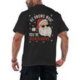 He Knows What You'Ve Been Reading Book Lover Women Santa Men's Back Print T-Shirt He Knows What You'Ve Been Reading Book Lover Women Santa Men's Back Print T-Shirt