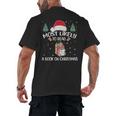 Most Likely To Read A Book On Christmas Love Reading Books Men's Back Print T-Shirt Most Likely To Read A Book On Christmas Love Reading Books Men's Back Print T-Shirt