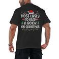 Most Likely To Read A Book On Christmas Matching Family Xmas Men's Back Print T-Shirt Most Likely To Read A Book On Christmas Matching Family Xmas Men's Back Print T-Shirt