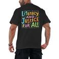 Literacy And Justice For All Protect Banned Books Library Men's Back Print T-Shirt
