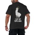 LLama Graduation I Got My Dipllama Cute Llama Men's Back Print T-Shirt