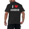 I Love Horror Heart Movies TV Show Books Writing Read Men's Back Print T-Shirt