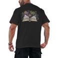 Mardi Gras Book Librarian Author Purple Beads Men's Back Print T-Shirt