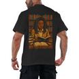 Melanin Girl Locs Book Lover Librarian Teacher Student Men's Back Print T-Shirt