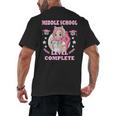 Middle School Level Complete Gaming Graduation Anime Girl Men's Back Print T-Shirt